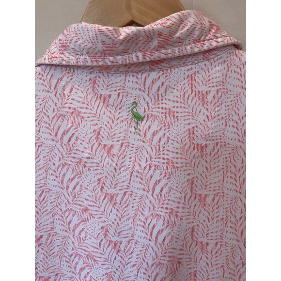 Tailor‎ Byrd Coral Palm Leaf Golf Polo Size Large - Picture 6 of 6
